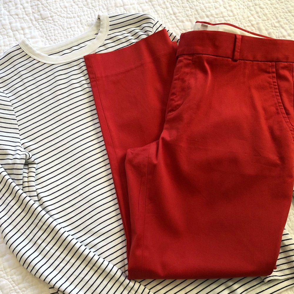 Banana Republic Red Cropped Pants